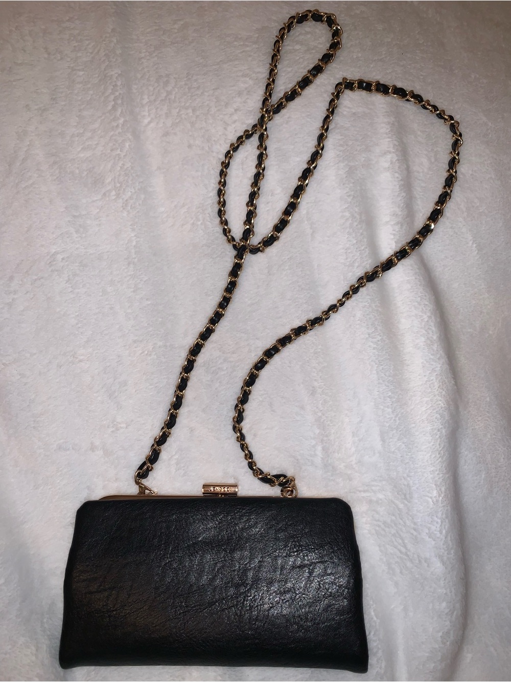 JEN & CO Crossbody wallet two way black and gold